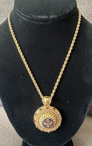 Authentic Vintage Joan Rivers Pendant Imperial Eagle Gold Plated W Monet Rope Chain ‘80