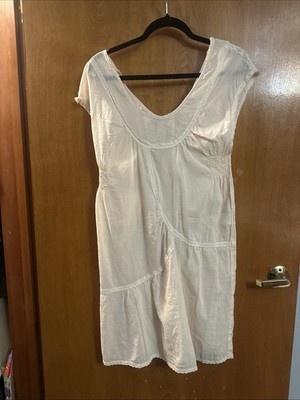 Enryn Collection Ivory Cream Sleeveless Boho Dress Tunic XS 100% Cotton