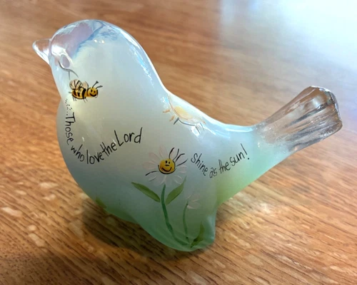 Fenton Bird - Shades of Pale Green - Exquisite  - Inspirational Message