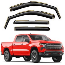 in-Channel Window Rain Guards Compatible with Truck Chevy Silverado/GMC Sierr...