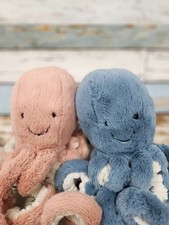 Lot 2 JELLYCAT London Odell Storm Octopus Plush Sea Animal Toys Small