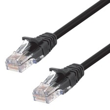 Ethernet Patch Cable CAT5E, UTP, 24AWG, 0.5 Ft, 10 pack, Black