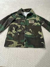 Vintage camo youth jacket button up with DD Ranch patch on chest made in USA