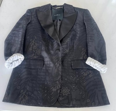 John Richmond Italian Designer Black Gothic Pattern Blazer Small