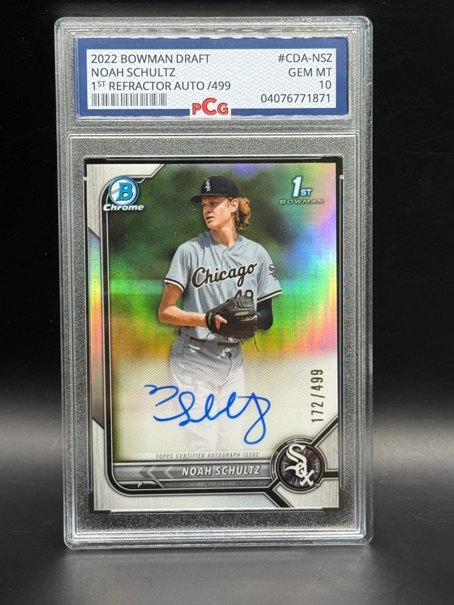 2022 Bowman Draft Chrome 1st Refractor AUTO /499 Noah Schultz PCG 
