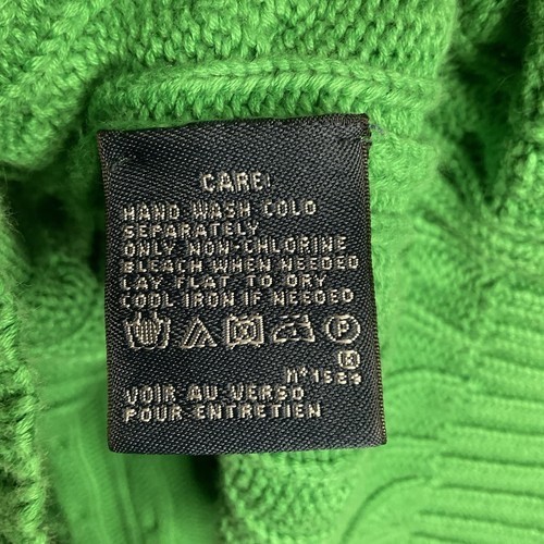 Polo Ralph Lauren grün 100% Baumwolle Zopfmuster V-Ausschnitt Pullover Damen Gr. XL Logo - Bild 5 von 11