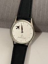 Vintage Boeing Logo Watch Airplane Dial Quartz Stainless Steel New Battery
