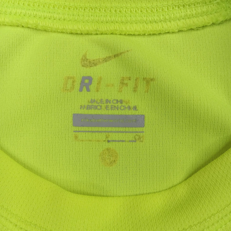 Nike Shirt Mens Small Dri-FIT Neon Yellow Volt Short Sleeve Athletic Tech - Image 2 of 4