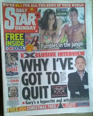 SUNDAY STAR 13. November 2011 - Pixie Lott, X Factor, I'm A Celeb, Jentina Chapman