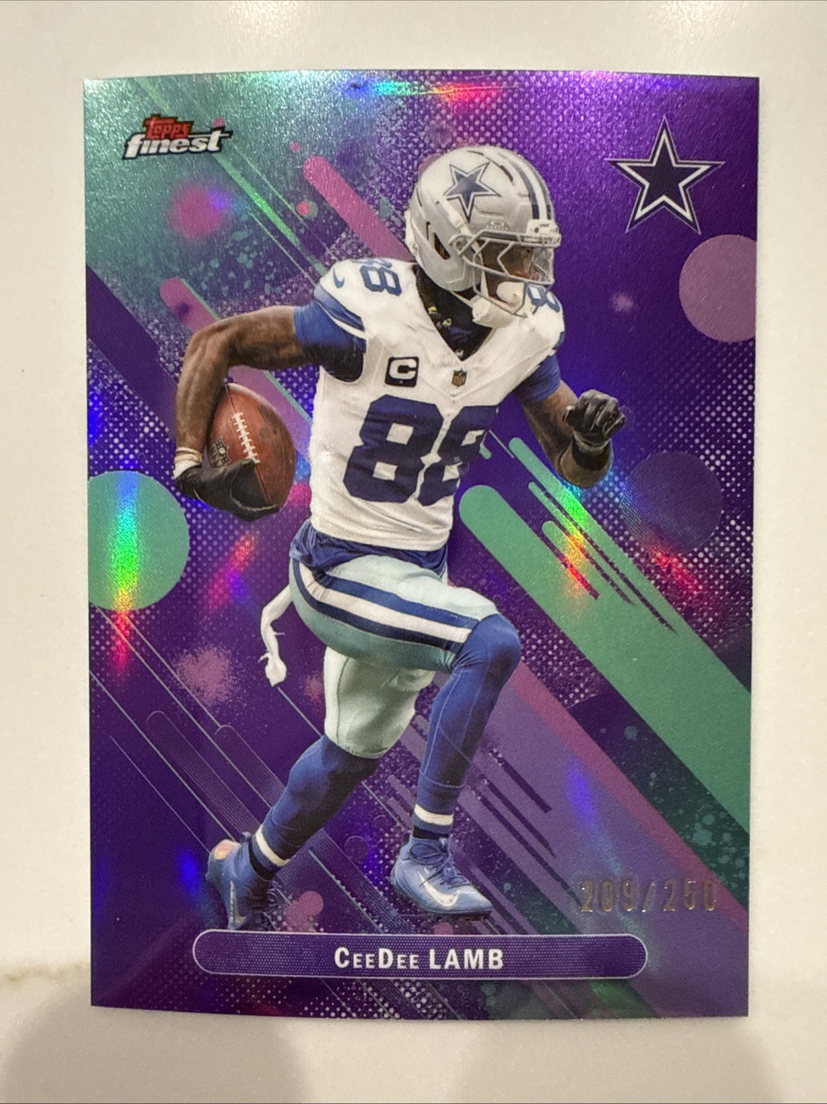 2025 Topps Finest - CeeDee Lamb Cowboys 209/250 Purple Refactor Dallas Cowboys
