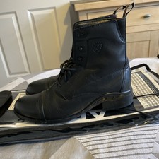 Black Leather Arias Riding System Boots Size 7 , Matching Chaps Are Available