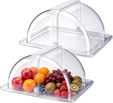 2 Pack Clear Chafing Dish Covers, 13.4 Inch Shatterproof Polycarbonate Buffet Pa