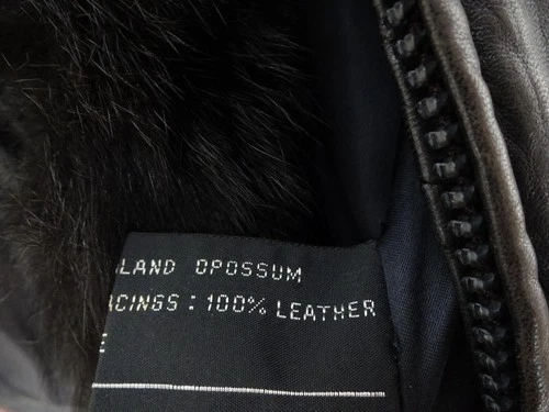VINTAGE ANDREW MARC BLACK LEATHER THICK GENUINE FUR LINED/COLLAR BOMBER JACKET S image 6