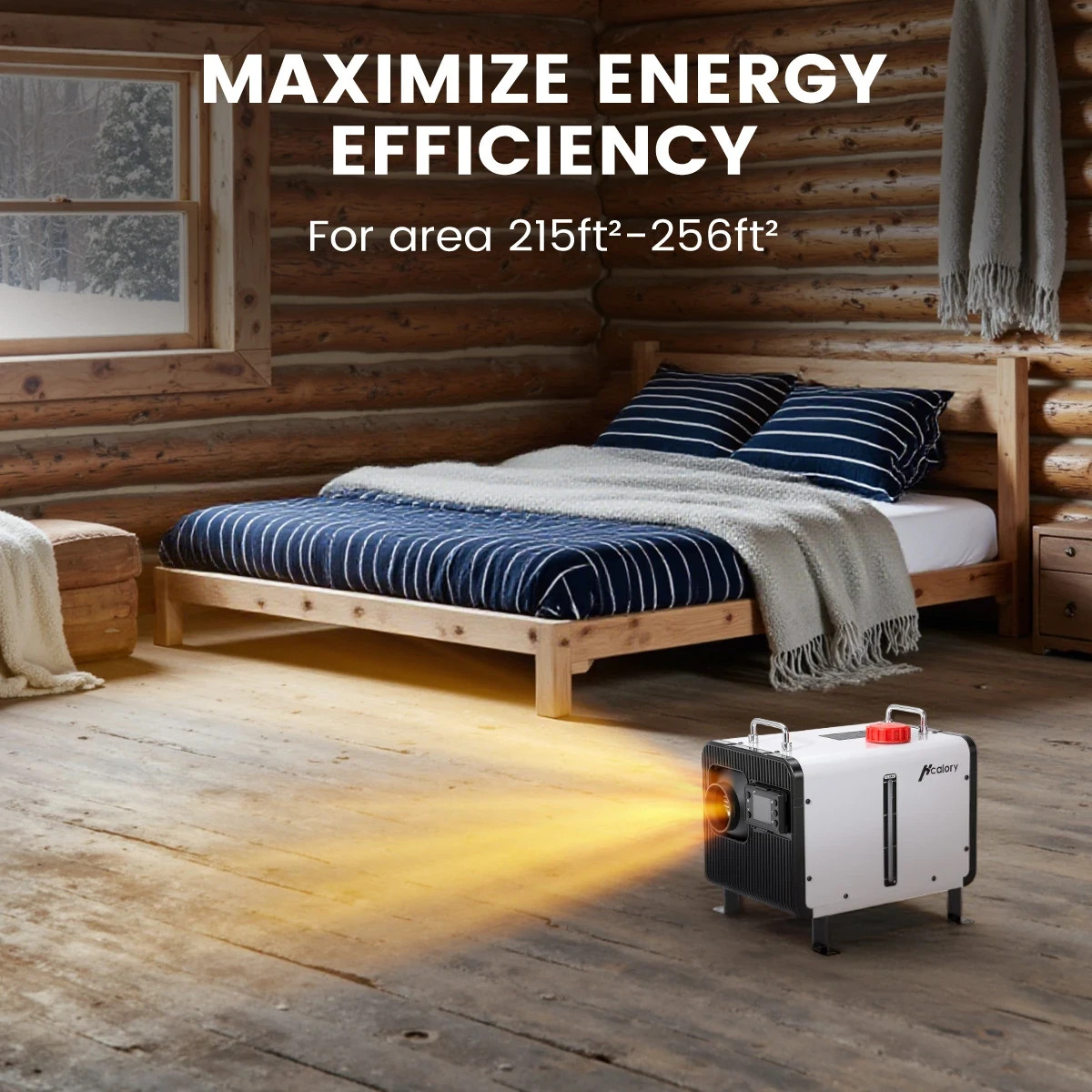 HCALORY HBH2 8KW Diesel Air Heater All-in-One 12V/24V APP Remote LCD Auto Start/