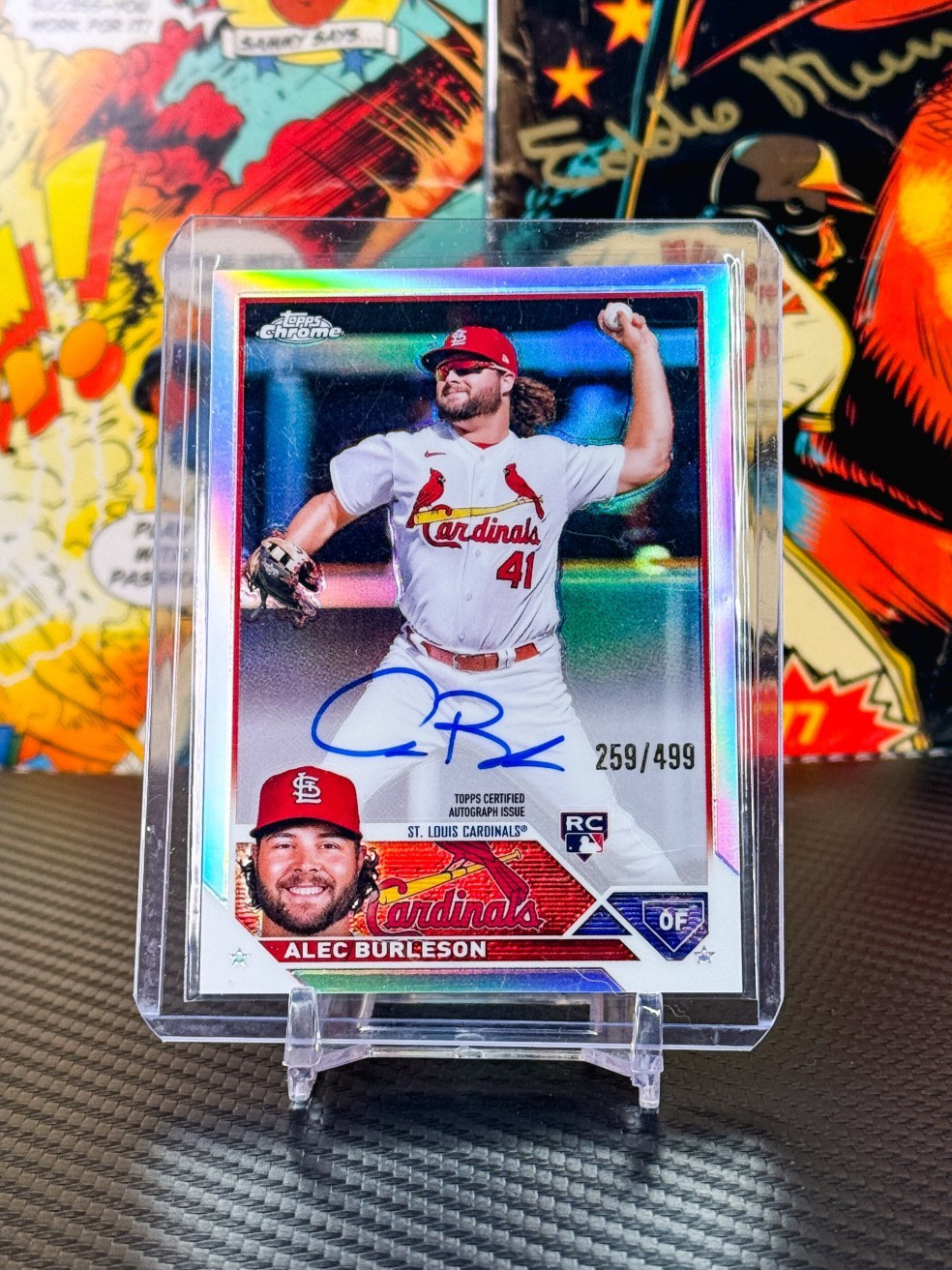 Alec Burleson 2023 Topps Chrome Rookie Refractor Auto /499 #RA-AB Cardinals RC