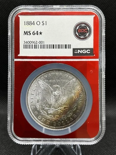 1884-O Morgan Silver Dollar $1 – NGC MS64 Star – Reverse Color Toning