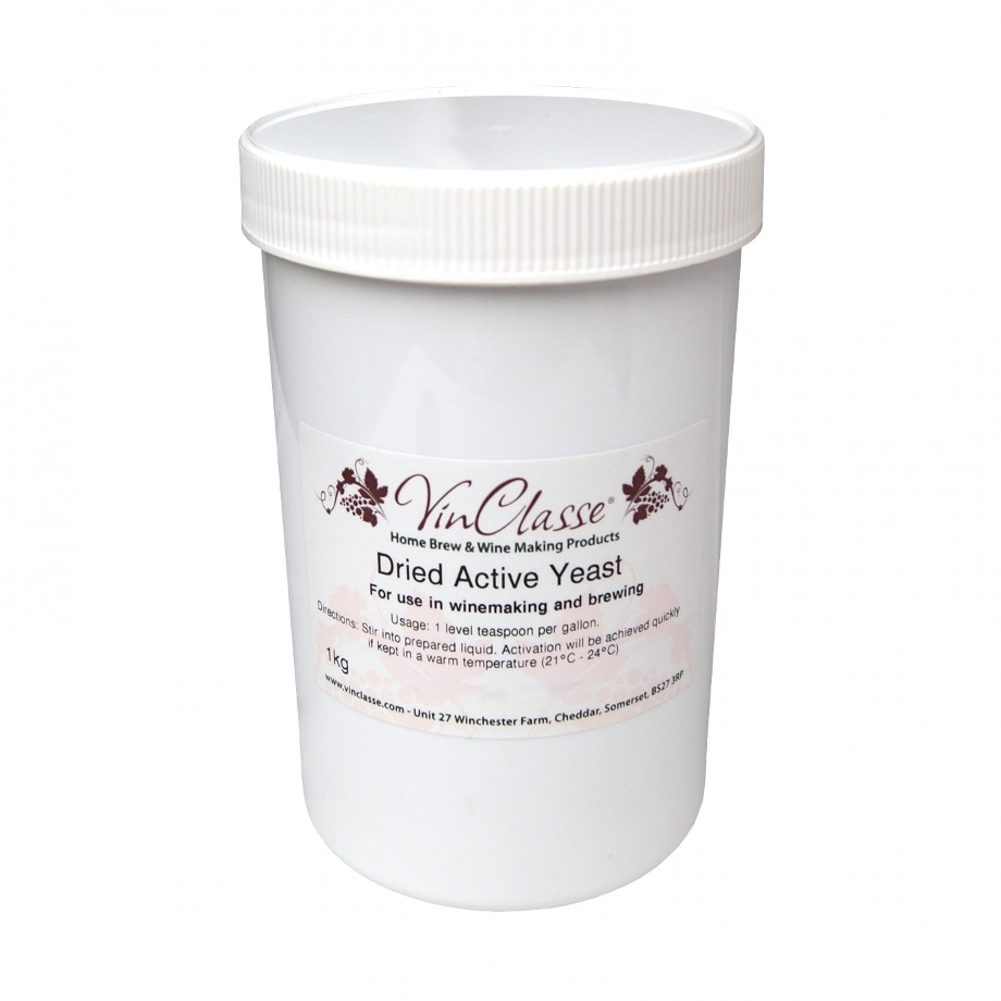 Wine Beer Yeast Dried Active 1kg - Ideal for Homebrew Elderflower - Vinclasse