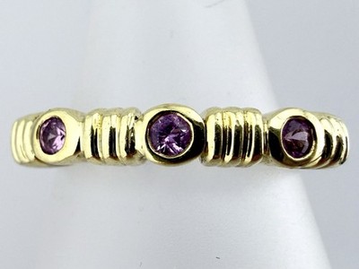 LAGOS CAVIAR 925 STERLING SILVER & 750 PINK SAPPHIRE SZ 7  RING AS IS K139D