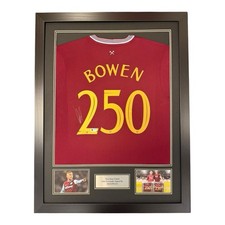 Jarrod Bowen Signed Shirt FRAMED ACG Authen PROOF 250 WEST HAM JERSEY DISPLAY
