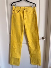 Vintage Levis 501 Yellow Denim Jeans Mens 31x34 Made in USA 90s Color Denim 501