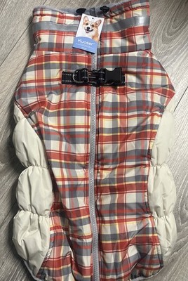 Kuoser Hundejacke Kariert Warm Winterweste mit Geschirr & Reflektor Neu OVP