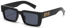 Locs 91286 Hardcore Sunglass Biker Design Thug Black