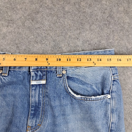 Pantalones de mezclilla cerrados para mujer 30 azules rectos recortados Italia Candiani algodón tobillo - Imagen 8 de 15