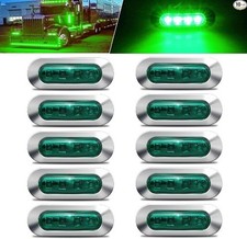 10PCS Green DC12V-24V 4 LED Side Marker Indicator Lights Lamp Front Green 10PCS