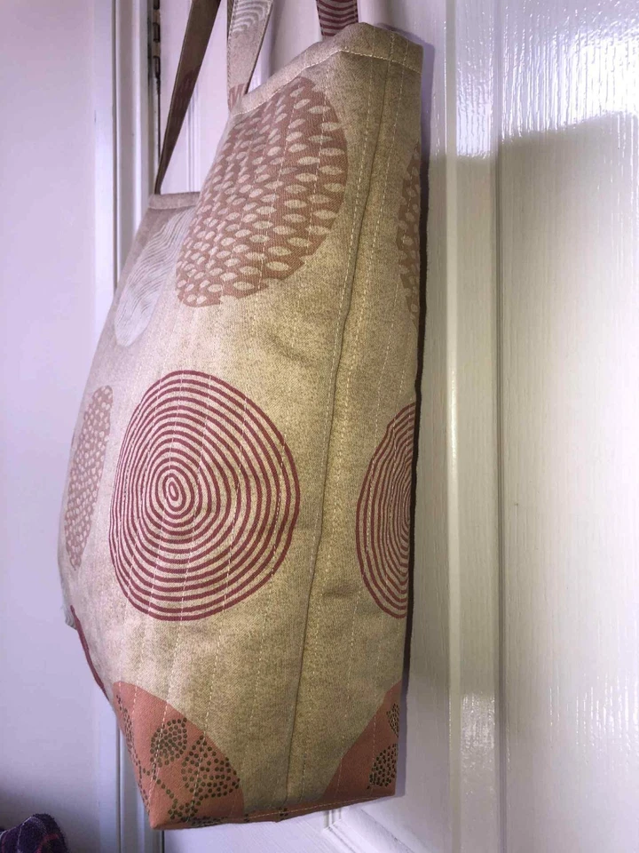 Women's bag, handmade quilted simple canvas shoulder bag shopping bag beach bag - Image 4 of 4