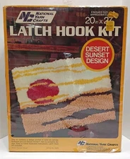 VTG NOS National Yarn Crafts Latch Hook Kit "Desert Sunset Design" 20"x 27" 