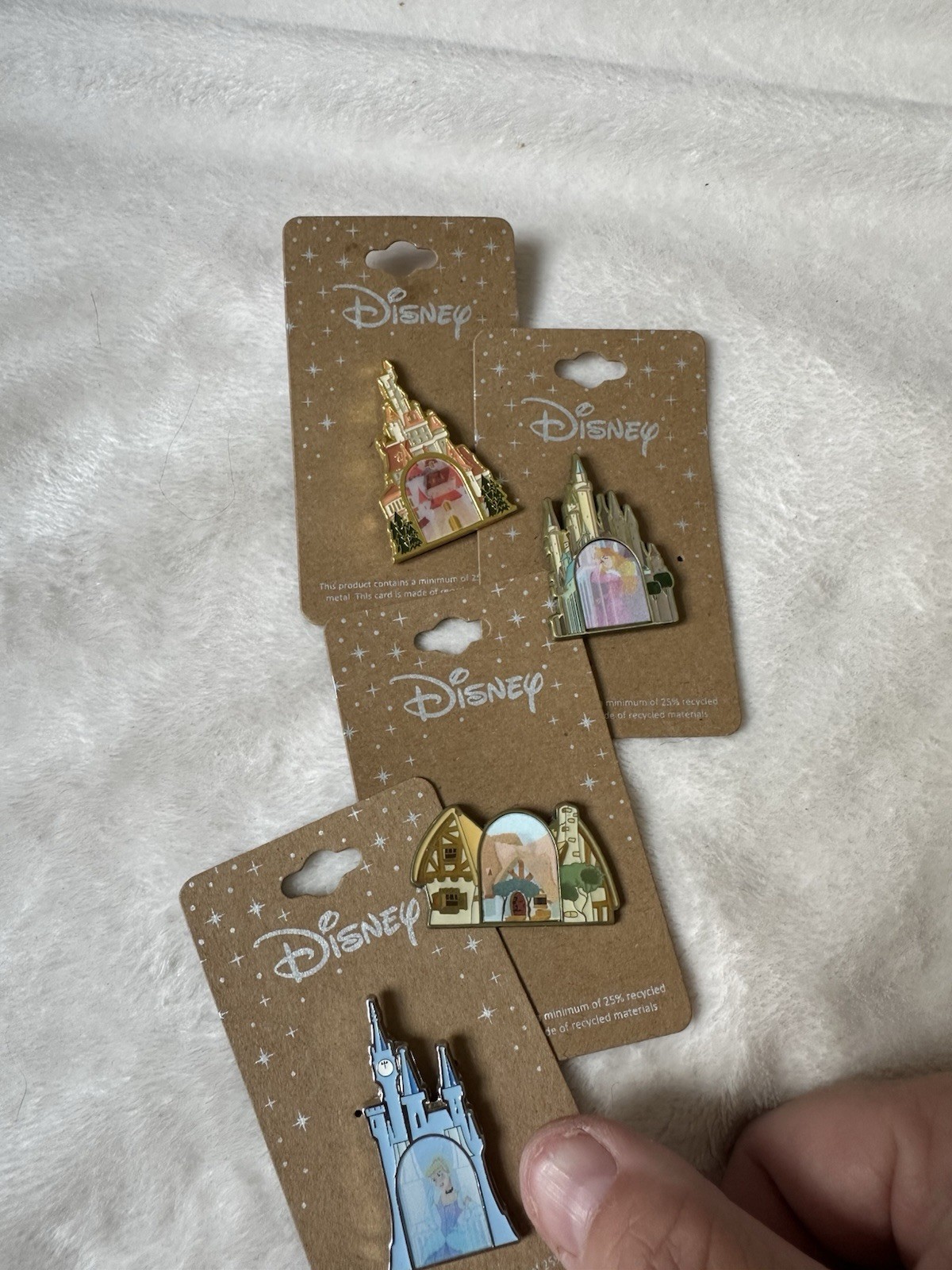Lenticular Disney Princess Castle Pin Set