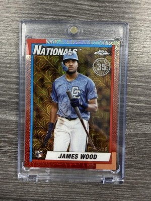 2025 Topps Update James Wood 1990 Topps Baseball 35th Anniversary Chr Gold #/50