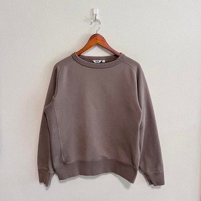 Uniqlo U Taupe Reverse Weave Pullover Crewneck Sweatshirt Size Medium Tan