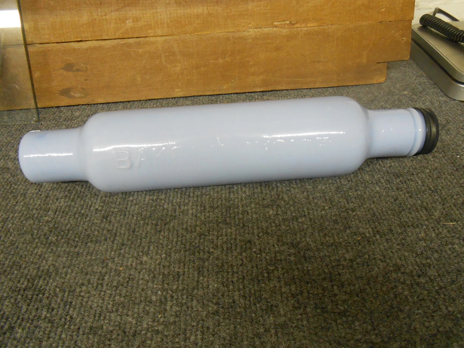 VINTAGE BAKERS CHOICE DELPHITE GLASS ROLLING PIN