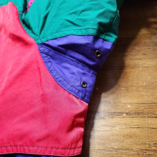 Giacca Unisex 80s 90s J Gallery Colorblock Snow Ski Down Winter Coat Jacket M - Picture 15 of 18