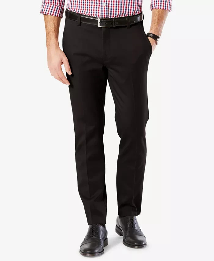 Dockers Mens Easy Slim Fit Khaki Stretch Pants Black Size 30W x 32L 5790₽