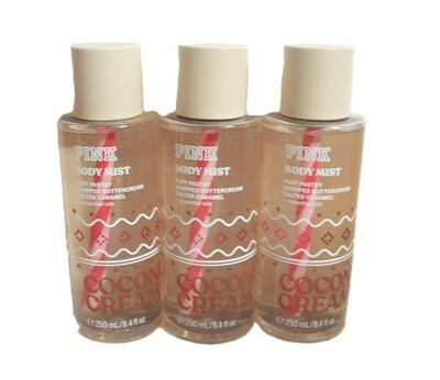 Victoria's Secret PINK Coconut Cream Body Mist 8.4 oz Buttercream Caramel 3 Pack