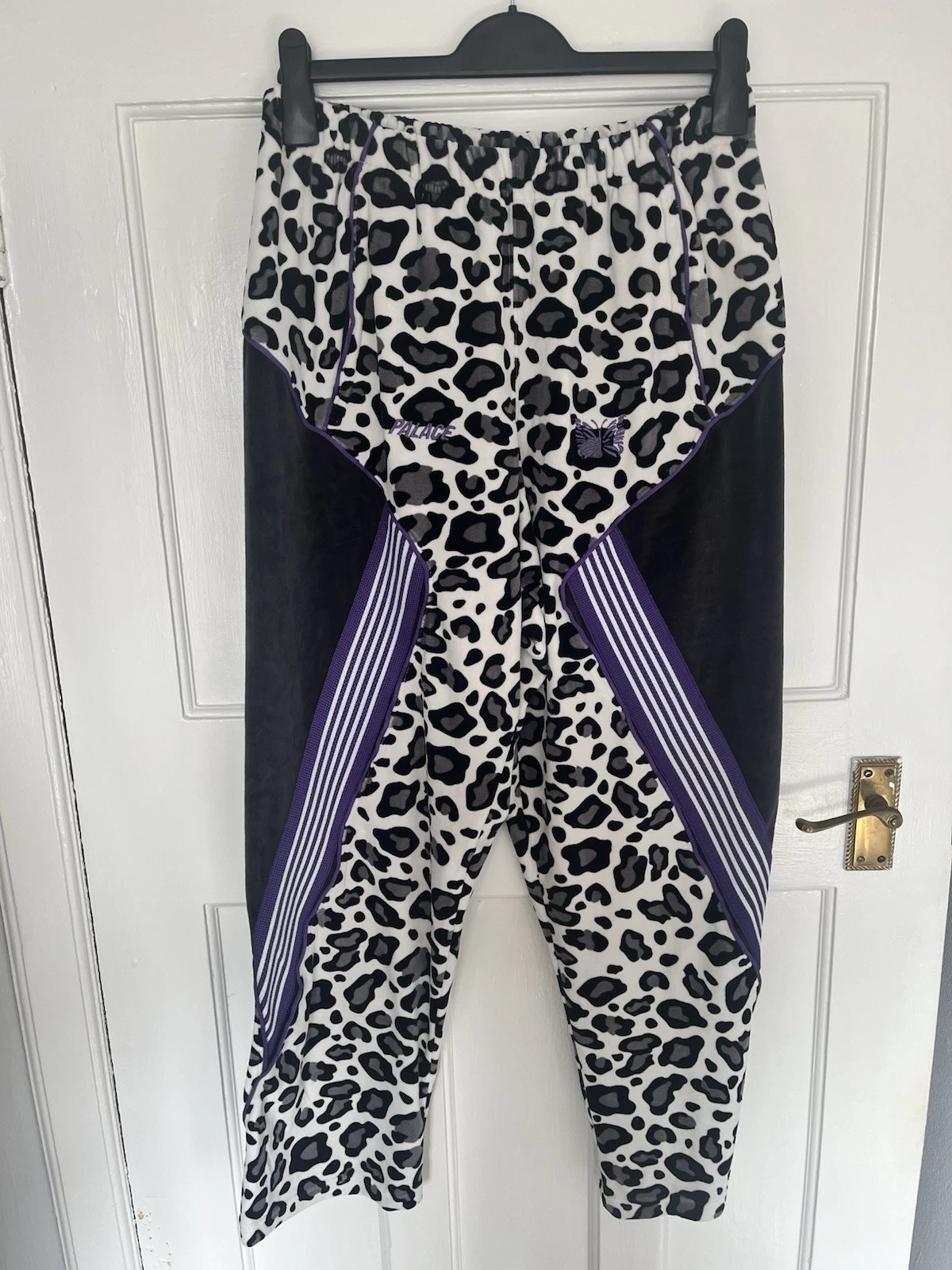 Palace x Needles Snow Leopard Track Pants Joggers Size S NWOT Rare Collab