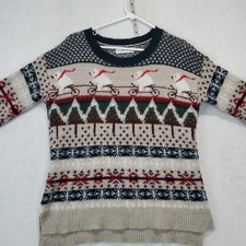 Abercrombie  Fitch Sweater Nordic Fair Isle Polar Bear Womens M Wool Blend Knit