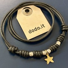 Dodo Pomellato Collana Nera Ciondolo Stella Marina Oro Giallo Granelli Argento