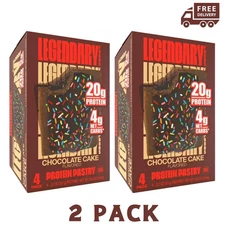 Legendary Foods Protein Pastry  Chocolate Cake 4x2 Pack Protein Snack GlutenFree
