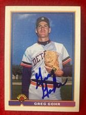Greg Gohr 1991 Bowman #142 Detroit Tigers SIGNED Autographed Card