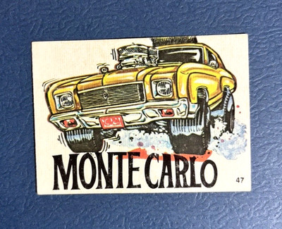 1970 Donruss Fiends & Machines sticker card #47 Monte Carlo - Excellent