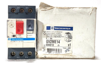 SCHNEIDER TELEMECANIQUE GV2ME14 TESYS MOTOR CIRCUIT BREAKER 6-10A 3P MPCB