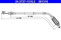 1 X Seilzug Feststellbremse ATE 24.3727-1316.2 FüR Volvo S80 II
