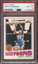 1977-78 Darryl Dawkins Rookie Card Topps #132 Philadelphia 76ers PSA 8 NM - MINT. rookie card picture
