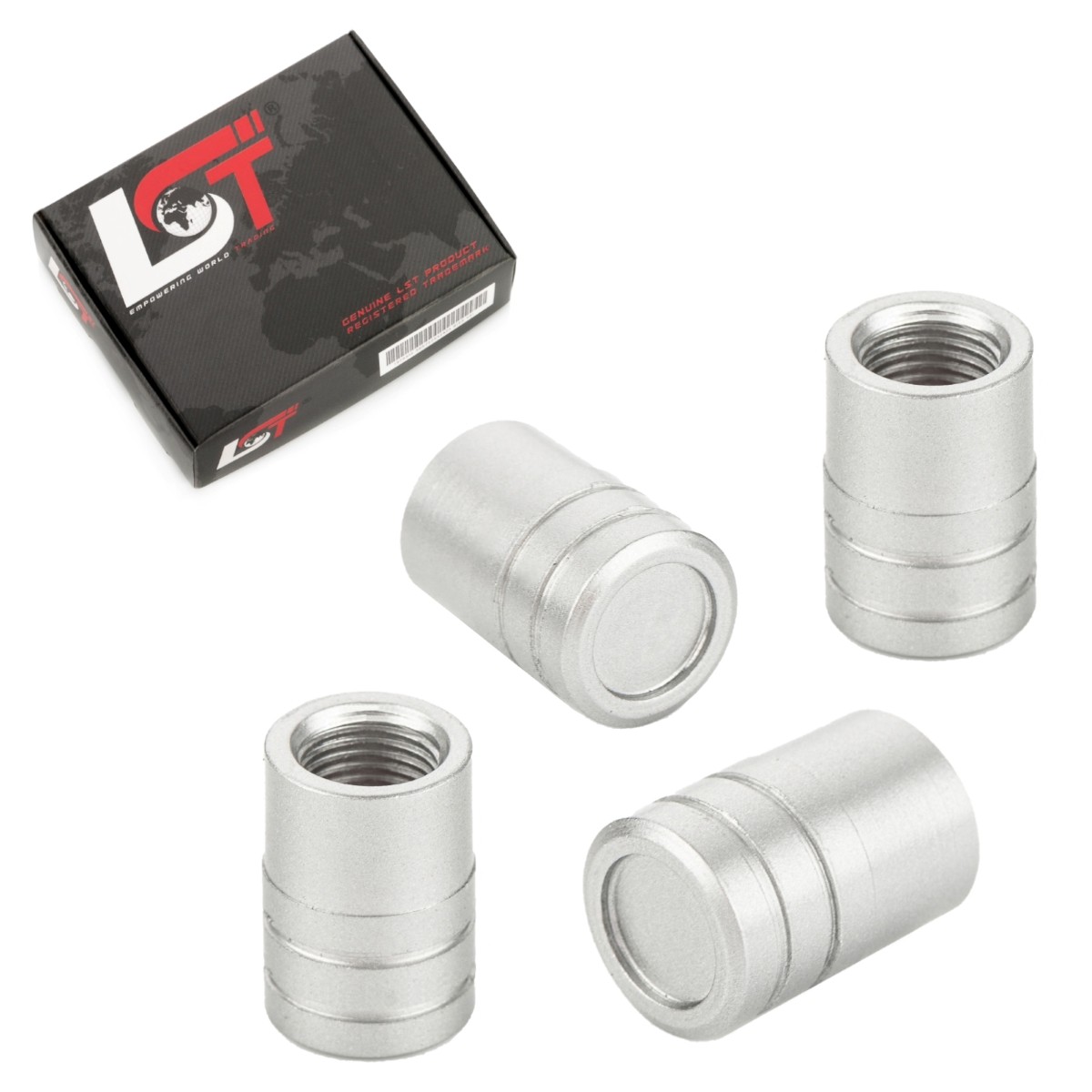 4x Aluminum Cylinder Valve Cap Seal Tire Valve Cap in Silver for MITSUBISHI
