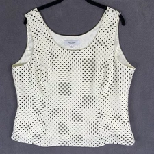 Jones Studio Top Women 16 Black White Separates Tank Blouse Careercore Church