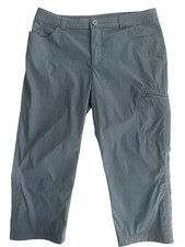 Eddie Bauer Women Tech Capri Pants Stretch Sz 8 UPF50 Stormrepel China Blue 8