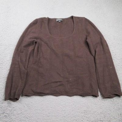 Classiques Entier Cashmere Sweater Womens Small Brown Knit Pullover Cozy Classic